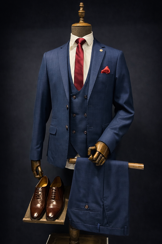 George Check 3 Piece Suit Rental