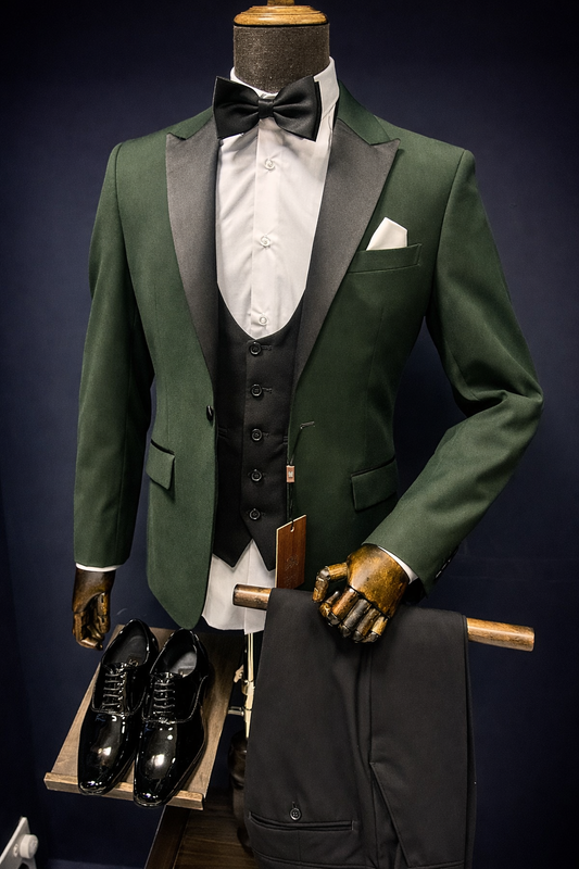 Marc Darcy Forest Green 3 Piece Tuxedo