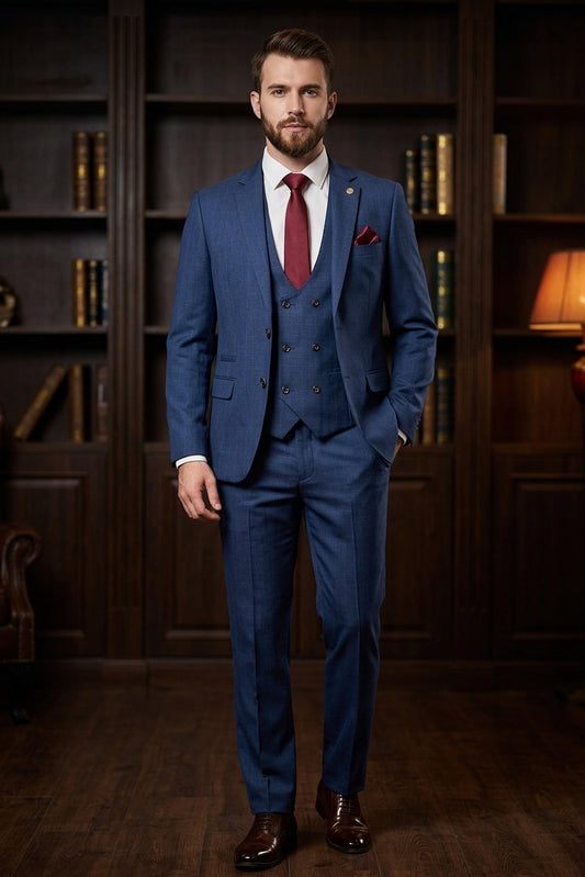 George Check 3 Piece Suit Rental