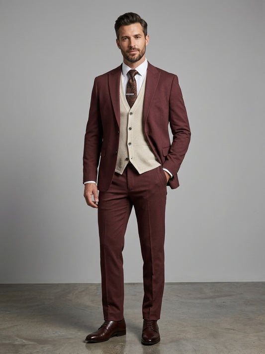 N78 Wine Mix Match Suit