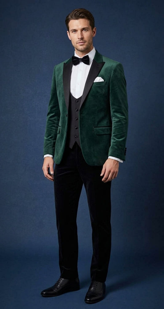 Marc Darcy Forest Green 3 Piece Tuxedo