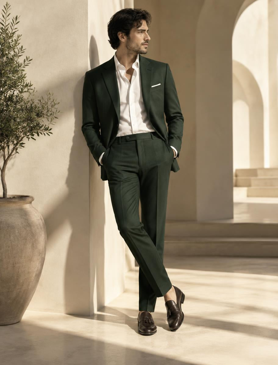 Green formal suit